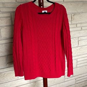Red Cable Knit Sweater